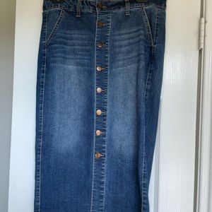 Blue Jean Midi Skirt